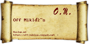 Off Miklós névjegykártya