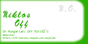 miklos off business card
